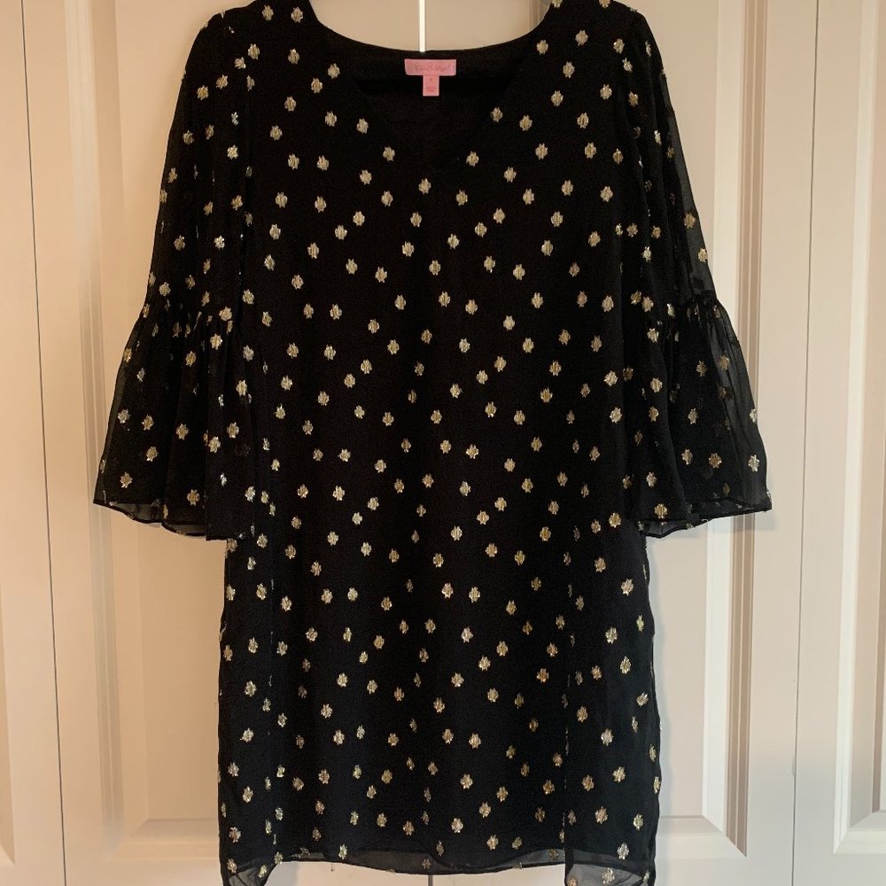 Lilly Pulitzer Black and Gold Dot Dress